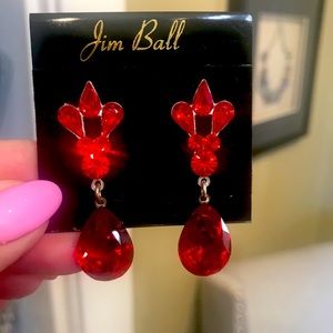 Jim Ball red Earrings